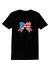 Patriotic Bow Womens Dark T-Shirt-TooLoud-Black-X-Small-Davson Sales