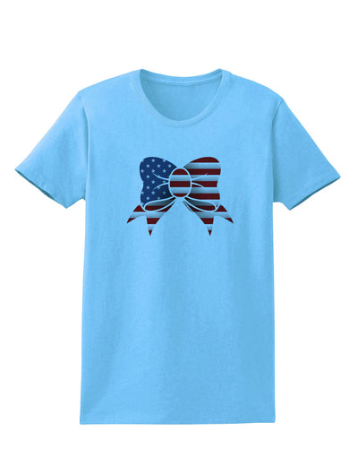 Patriotic Bow Womens T-Shirt-Womens T-Shirt-TooLoud-Aquatic-Blue-X-Small-Davson Sales