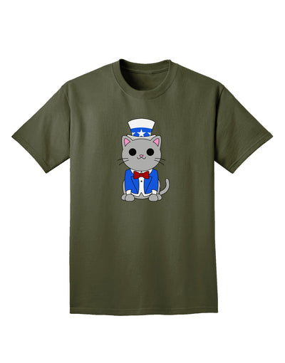 Patriotic Cat Adult Dark T-Shirt by TooLoud-Mens T-Shirt-TooLoud-Military-Green-Small-Davson Sales