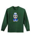 Patriotic Cat Adult Long Sleeve Dark T-Shirt by TooLoud-TooLoud-Dark-Green-Small-Davson Sales