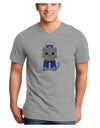 Patriotic Cat Adult V-Neck T-shirt by TooLoud-Mens V-Neck T-Shirt-TooLoud-HeatherGray-Small-Davson Sales