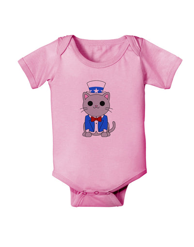 Patriotic Cat Baby Romper Bodysuit by TooLoud