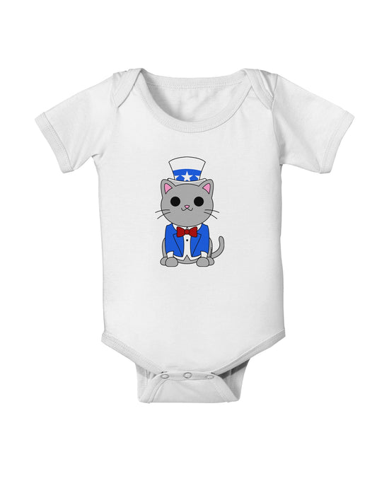 Patriotic Cat Baby Romper Bodysuit by TooLoud-Baby Romper-TooLoud-White-06-Months-Davson Sales