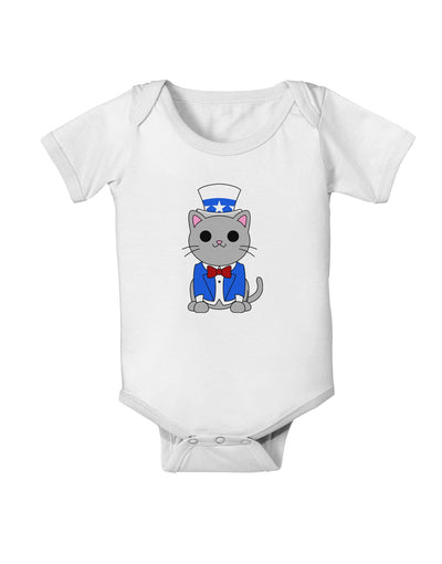 Patriotic Cat Baby Romper Bodysuit by TooLoud