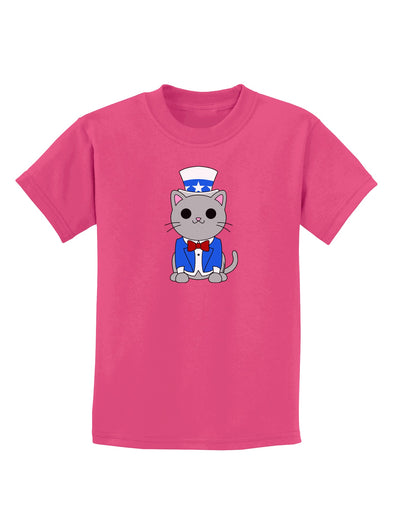 Patriotic Cat Childrens Dark T-Shirt by TooLoud-Childrens T-Shirt-TooLoud-Sangria-X-Small-Davson Sales