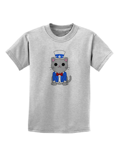 Patriotic Cat Childrens T-Shirt by TooLoud-Childrens T-Shirt-TooLoud-AshGray-X-Small-Davson Sales