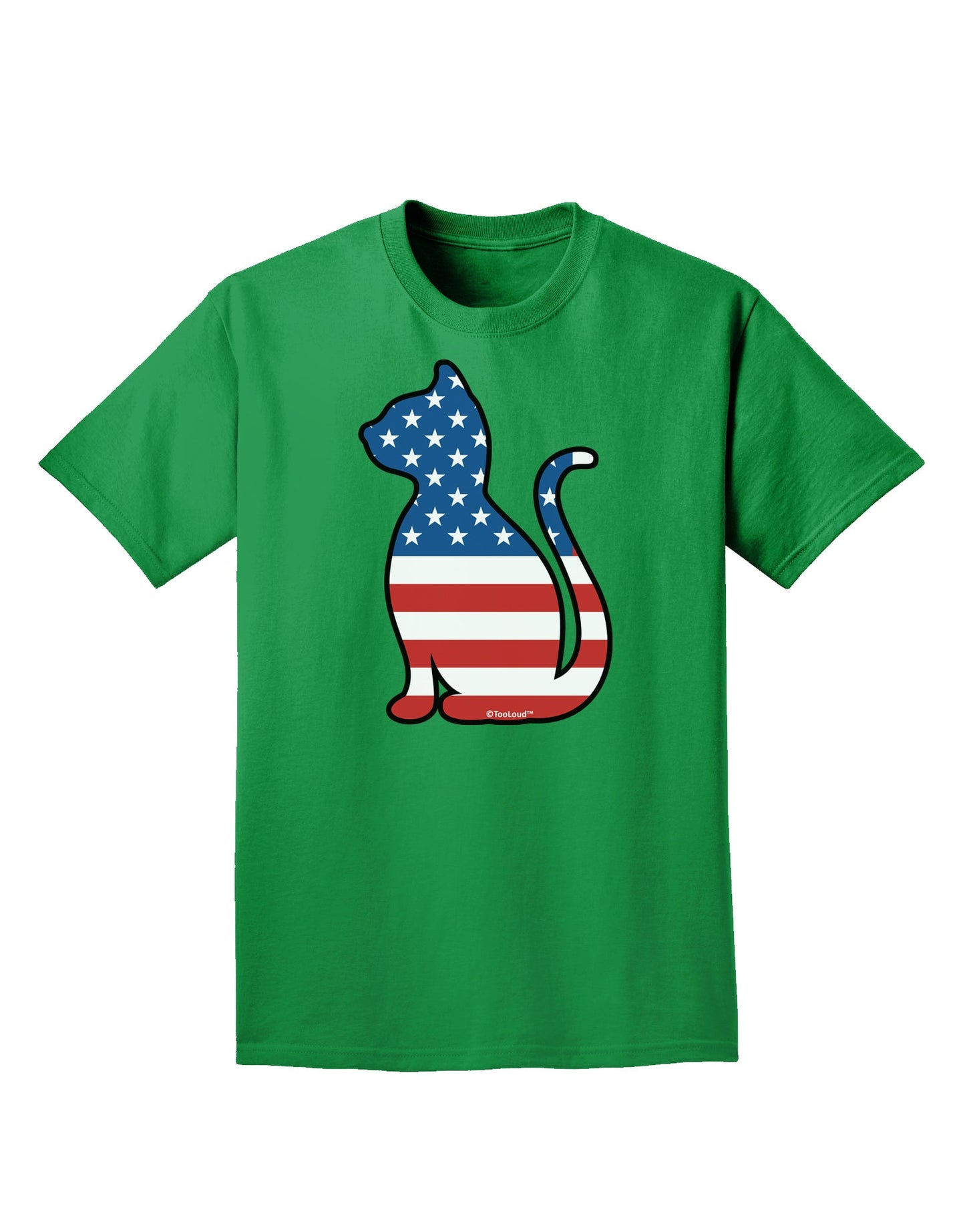 Patriotic Cat Design Adult Dark T-Shirt by TooLoud-Mens T-Shirt-TooLoud-Kelly-Green-Small-Davson Sales