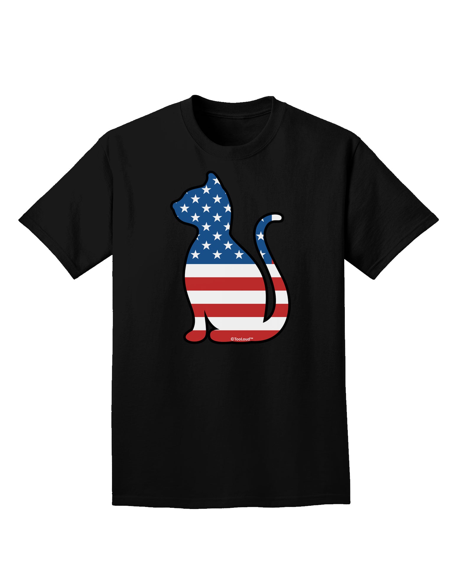 Patriotic Cat Design Adult Dark T Shirt by TooLoud Davson Sales