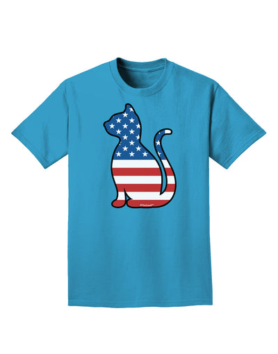 Patriotic Cat Design Adult Dark T-Shirt by TooLoud-Mens T-Shirt-TooLoud-Turquoise-Small-Davson Sales