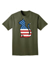 Patriotic Cat Design Adult Dark T-Shirt by TooLoud-Mens T-Shirt-TooLoud-Military-Green-Small-Davson Sales
