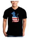 Patriotic Cat Design Adult Dark V-Neck T-Shirt by TooLoud-Mens V-Neck T-Shirt-TooLoud-Black-Small-Davson Sales