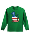 Patriotic Cat Design Adult Long Sleeve Dark T-Shirt by TooLoud-TooLoud-Kelly-Green-Small-Davson Sales