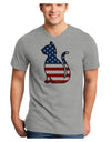 Patriotic Cat Design Adult V-Neck T-shirt by TooLoud-Mens V-Neck T-Shirt-TooLoud-HeatherGray-Small-Davson Sales