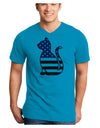 Patriotic Cat Design Adult V-Neck T-shirt by TooLoud-Mens V-Neck T-Shirt-TooLoud-Turquoise-Small-Davson Sales