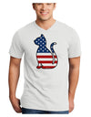 Patriotic Cat Design Adult V-Neck T-shirt by TooLoud-Mens V-Neck T-Shirt-TooLoud-White-Small-Davson Sales