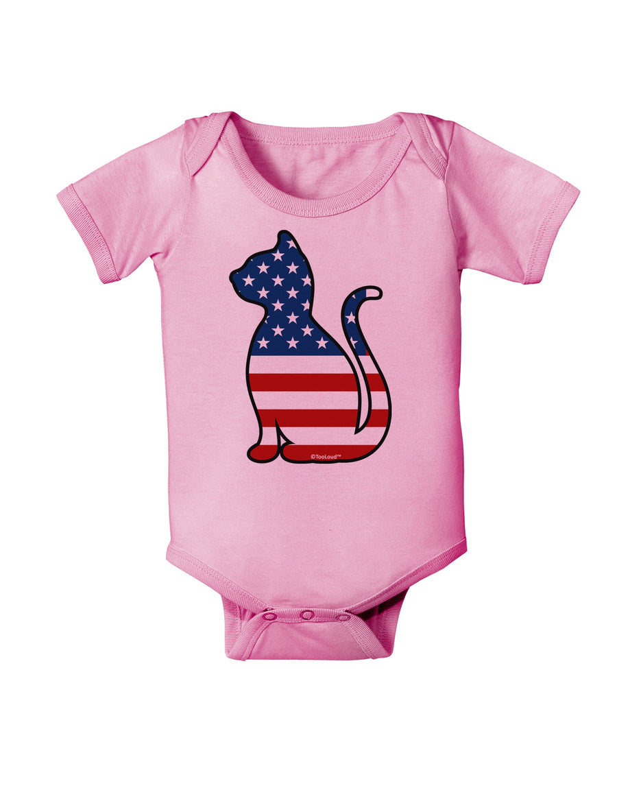 Patriotic Cat Design Baby Romper Bodysuit by TooLoud-Baby Romper-TooLoud-White-06-Months-Davson Sales