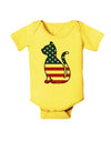 Patriotic Cat Design Baby Romper Bodysuit by TooLoud-Baby Romper-TooLoud-Yellow-06-Months-Davson Sales