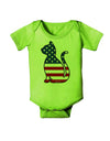 Patriotic Cat Design Baby Romper Bodysuit by TooLoud-Baby Romper-TooLoud-Lime-Green-06-Months-Davson Sales