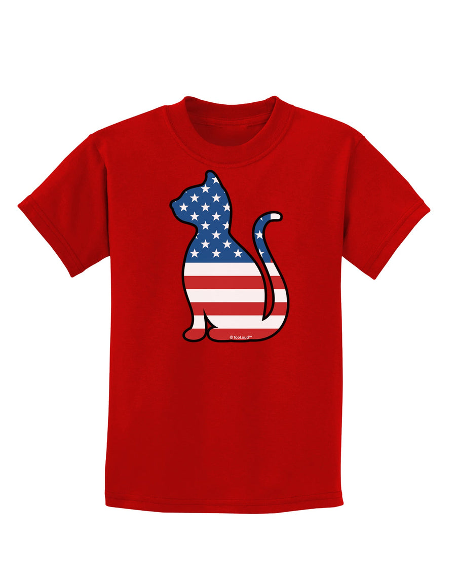 Patriotic Cat Design Childrens Dark T-Shirt by TooLoud-Childrens T-Shirt-TooLoud-Black-X-Small-Davson Sales