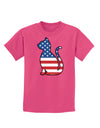 Patriotic Cat Design Childrens Dark T-Shirt by TooLoud-Childrens T-Shirt-TooLoud-Sangria-X-Small-Davson Sales