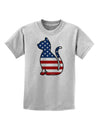 Patriotic Cat Design Childrens T-Shirt by TooLoud-Childrens T-Shirt-TooLoud-AshGray-X-Small-Davson Sales