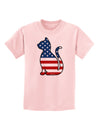 Patriotic Cat Design Childrens T-Shirt by TooLoud-Childrens T-Shirt-TooLoud-PalePink-X-Small-Davson Sales