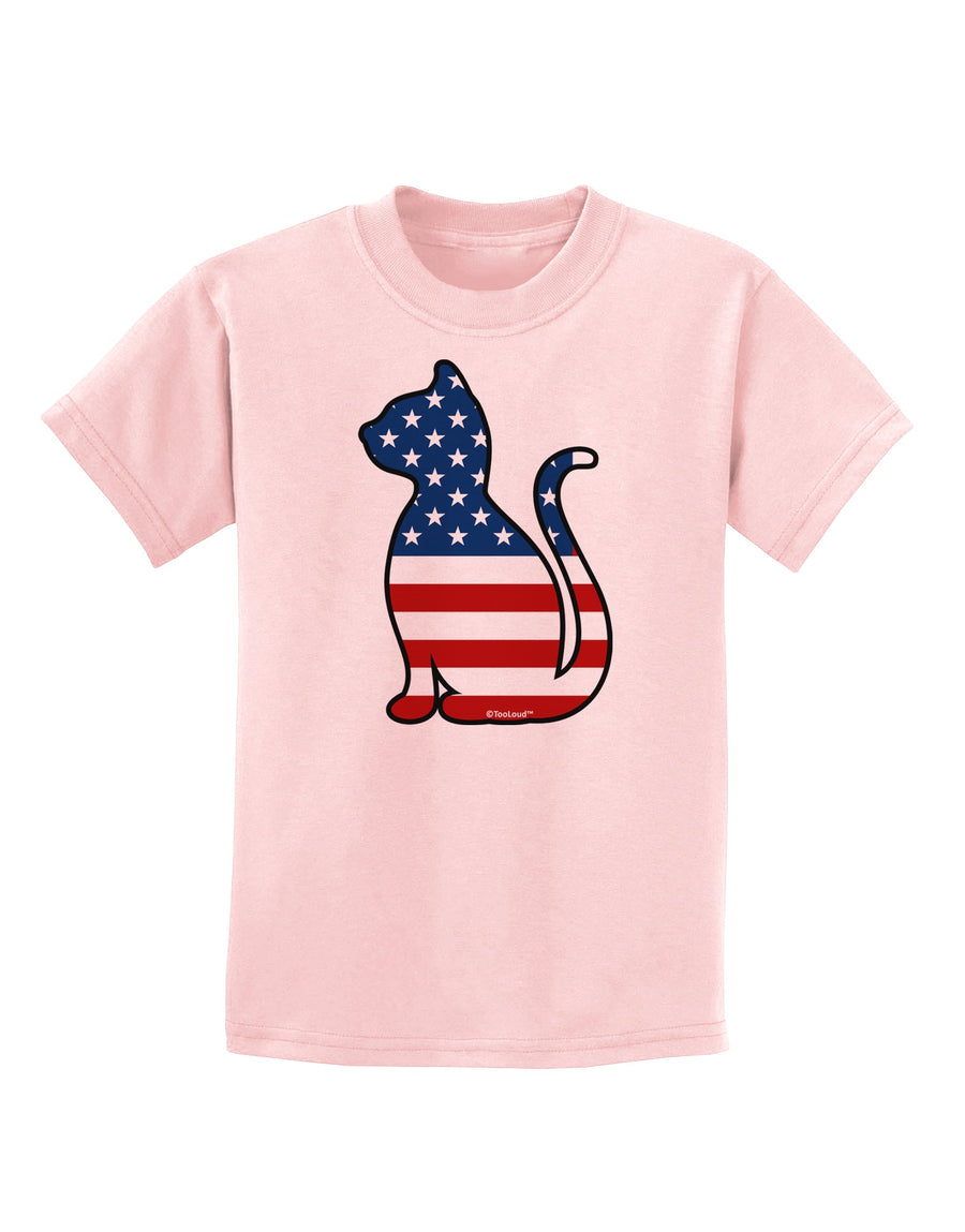 Patriotic Cat Design Childrens T-Shirt by TooLoud-Childrens T-Shirt-TooLoud-White-X-Small-Davson Sales