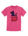 Patriotic Cat Design Childrens T-Shirt by TooLoud-Childrens T-Shirt-TooLoud-Sangria-X-Small-Davson Sales