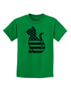 Patriotic Cat Design Childrens T-Shirt by TooLoud-Childrens T-Shirt-TooLoud-Kelly-Green-X-Small-Davson Sales