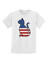 Patriotic Cat Design Childrens T-Shirt by TooLoud-Childrens T-Shirt-TooLoud-White-X-Small-Davson Sales