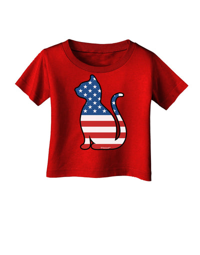 Patriotic Cat Design Infant T-Shirt Dark by TooLoud-Infant T-Shirt-TooLoud-Red-06-Months-Davson Sales