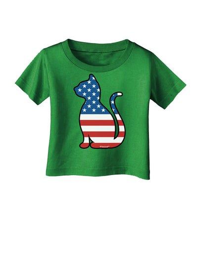 Patriotic Cat Design Infant T-Shirt Dark by TooLoud-Infant T-Shirt-TooLoud-Clover-Green-06-Months-Davson Sales