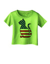 Patriotic Cat Design Infant T-Shirt by TooLoud-Infant T-Shirt-TooLoud-Lime-Green-06-Months-Davson Sales