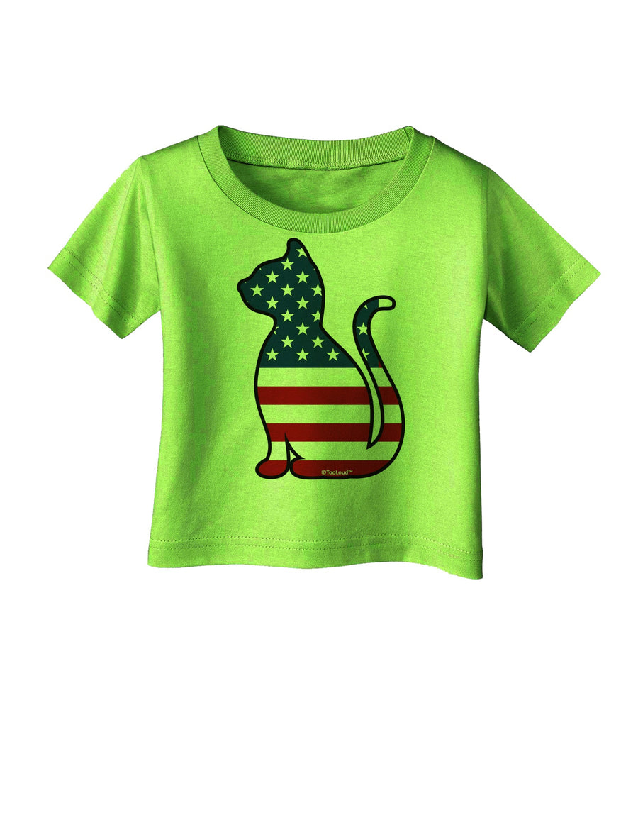 Patriotic Cat Design Infant T-Shirt by TooLoud-Infant T-Shirt-TooLoud-White-06-Months-Davson Sales