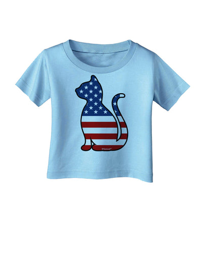 Patriotic Cat Design Infant T-Shirt by TooLoud-Infant T-Shirt-TooLoud-Aquatic-Blue-06-Months-Davson Sales