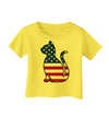 Patriotic Cat Design Infant T-Shirt by TooLoud-Infant T-Shirt-TooLoud-Yellow-06-Months-Davson Sales