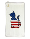 Patriotic Cat Design Micro Terry Gromet Golf Towel 16 x 25 inch by TooLoud-Golf Towel-TooLoud-White-Davson Sales