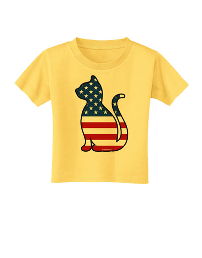 Patriotic Cat Design Toddler T-Shirt by TooLoud-Toddler T-Shirt-TooLoud-Yellow-2T-Davson Sales