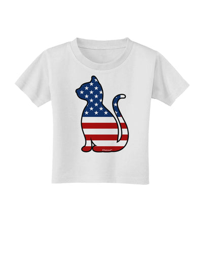 Patriotic Cat Design Toddler T-Shirt by TooLoud-Toddler T-Shirt-TooLoud-White-2T-Davson Sales