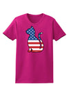 Patriotic Cat Design Womens Dark T-Shirt by TooLoud-Womens T-Shirt-TooLoud-Hot-Pink-Small-Davson Sales