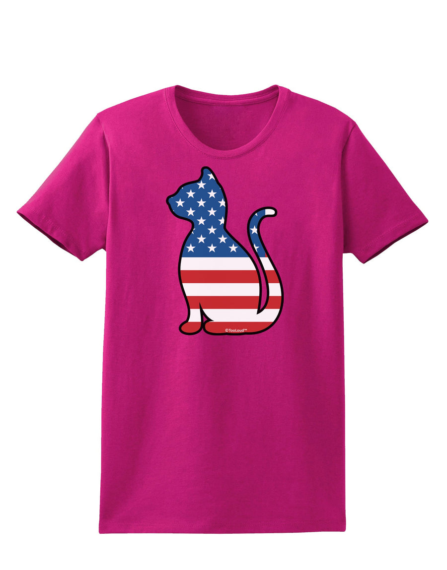 Patriotic Cat Design Womens Dark T-Shirt by TooLoud-Womens T-Shirt-TooLoud-Black-X-Small-Davson Sales