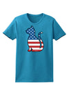 Patriotic Cat Design Womens Dark T-Shirt by TooLoud-Womens T-Shirt-TooLoud-Turquoise-X-Small-Davson Sales