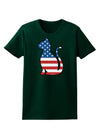 Patriotic Cat Design Womens Dark T-Shirt by TooLoud-Womens T-Shirt-TooLoud-Forest-Green-Small-Davson Sales