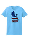 Patriotic Cat Design Womens T-Shirt by TooLoud-Womens T-Shirt-TooLoud-Aquatic-Blue-X-Small-Davson Sales