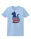 Patriotic Cat Design Womens T-Shirt by TooLoud-Womens T-Shirt-TooLoud-Light-Blue-X-Small-Davson Sales