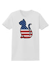 Patriotic Cat Design Womens T-Shirt by TooLoud-Womens T-Shirt-TooLoud-White-X-Small-Davson Sales