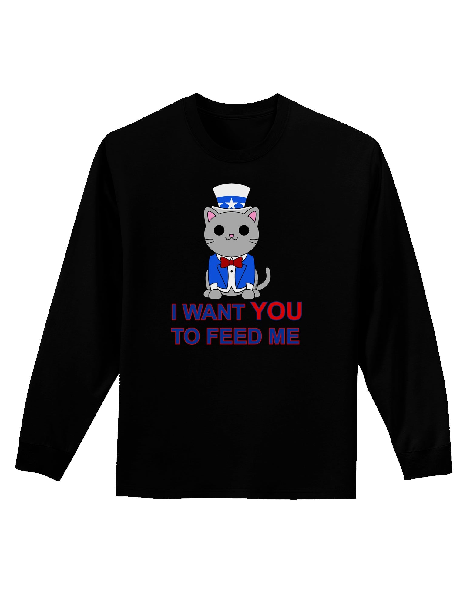 Patriotic Cat I Want You Adult Long Sleeve Dark T-Shirt by TooLoud-TooLoud-Black-Small-Davson Sales