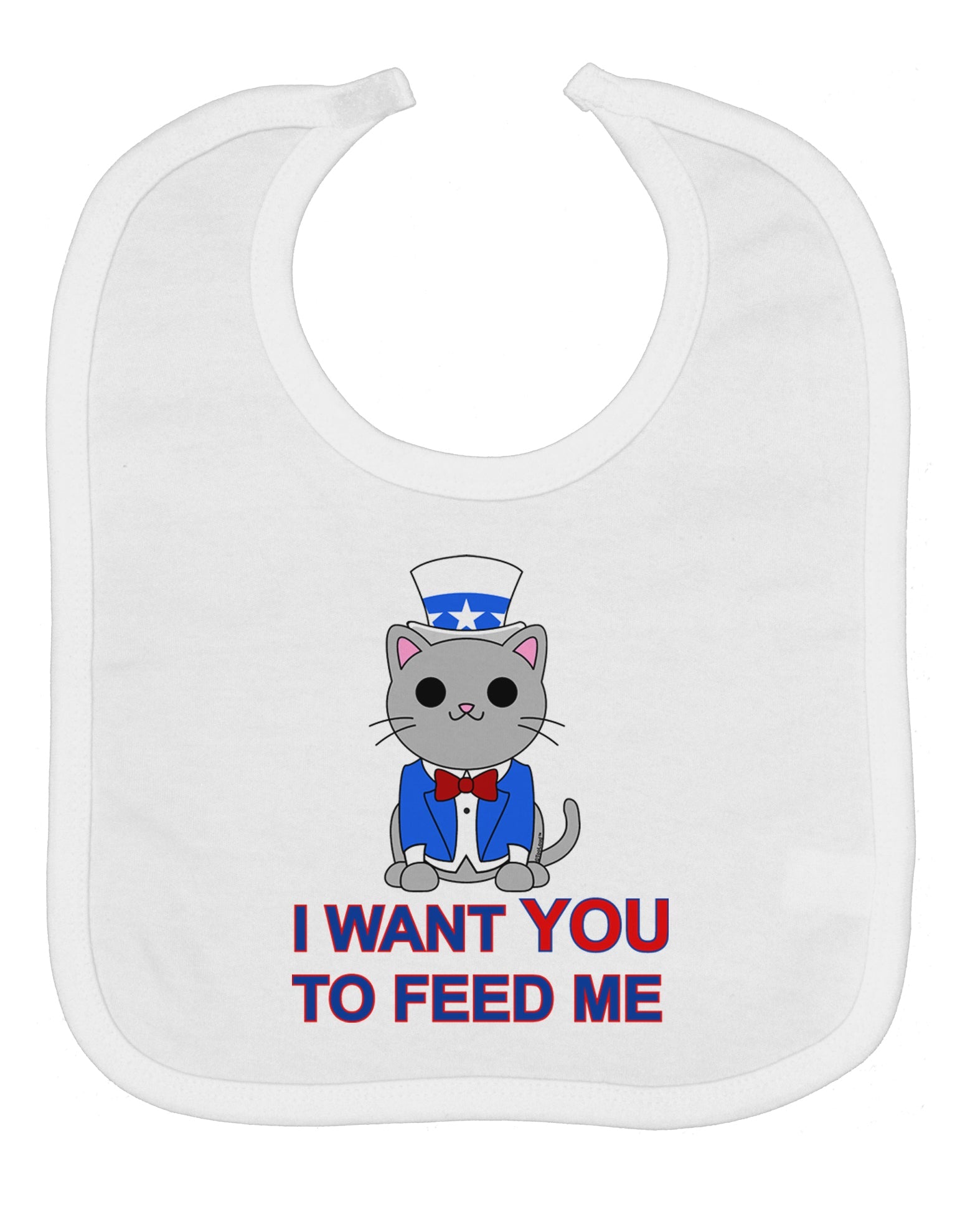 Patriotic Cat I Want You Baby Bib by TooLoud