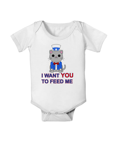 Patriotic Cat I Want You Baby Romper Bodysuit by TooLoud-Baby Romper-TooLoud-White-06-Months-Davson Sales