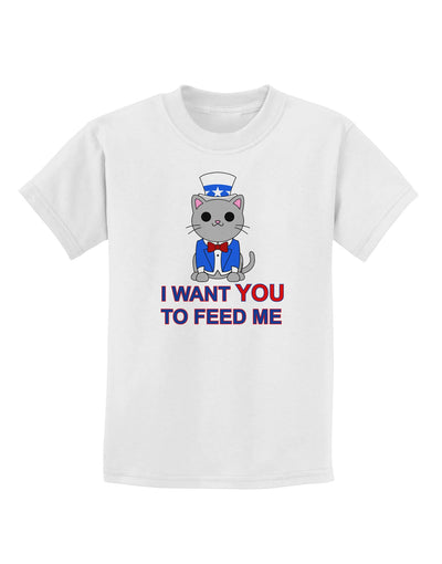 Patriotic Cat I Want You Childrens T-Shirt by TooLoud-Childrens T-Shirt-TooLoud-White-X-Small-Davson Sales